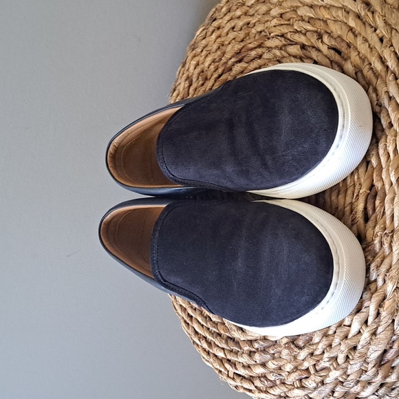 UNTUCKit Mens Navy Blue Suede/Leather Slip-On Loafer/Sneakers White Soles S-10.5 - Picture 3 of 12